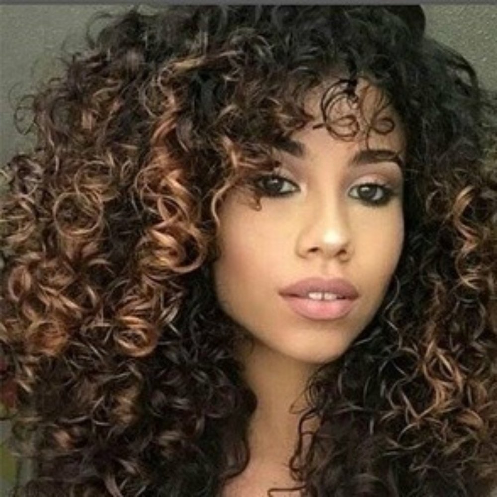 New Ombre Women Wig Black/Blonde Afro Kinky Curly…
